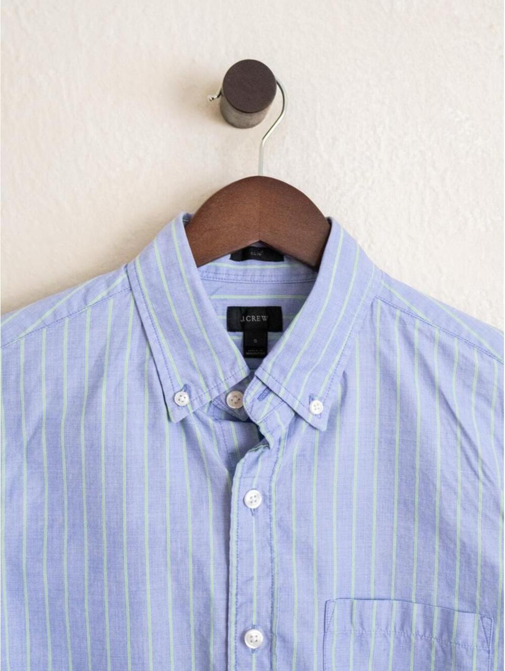 J.Crew Slim Blue Green Stripe Button Down Shirt